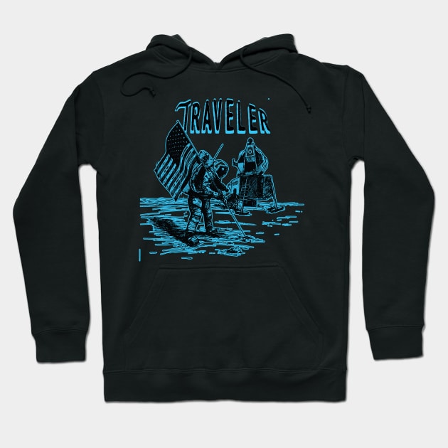 Traveler: Astronaut Moon Landing Hoodie by cricky